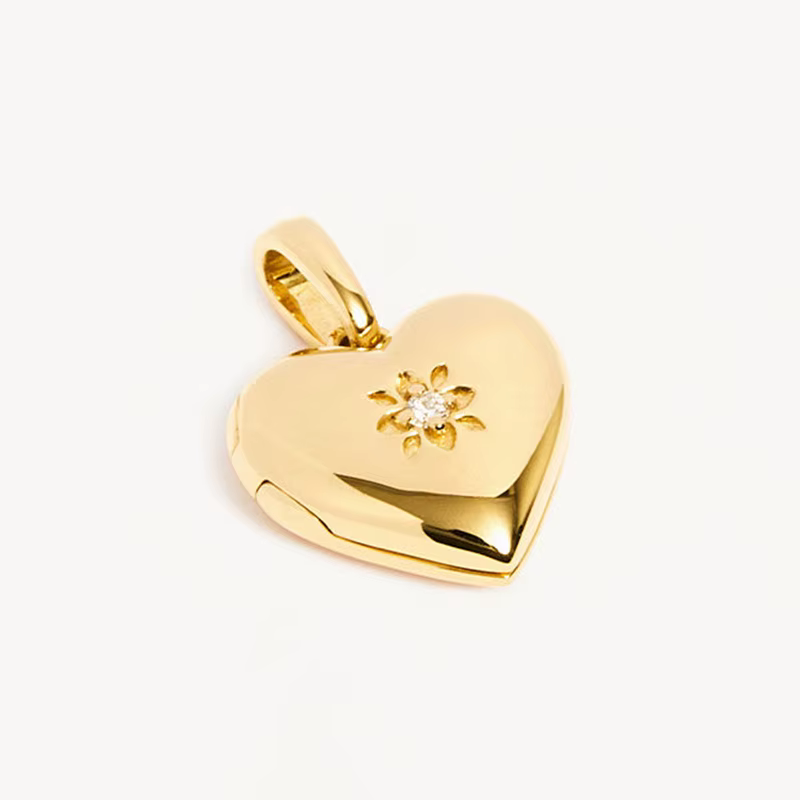 Bijoux fins plaqués or 18 carats, tendance, élégants et chics, pendentif cœur en argent sterling 925