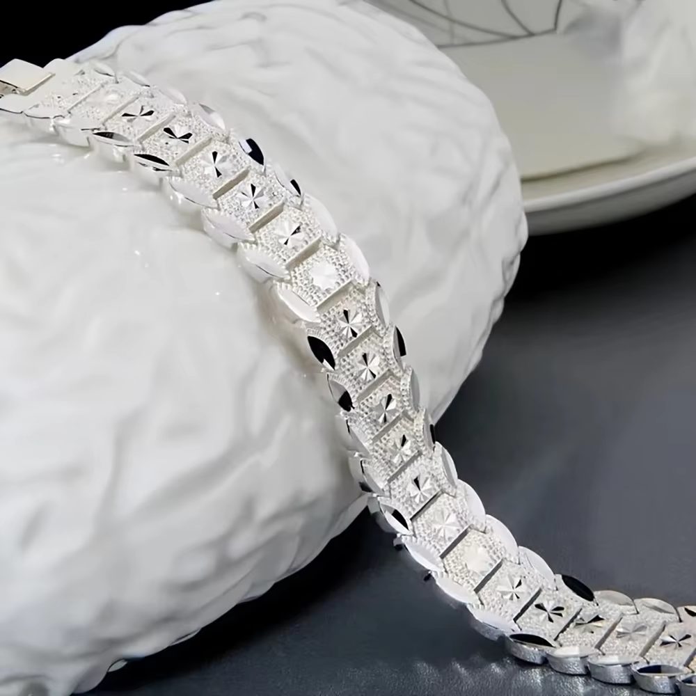 Bracelet classique en argent sterling 925 de 8 pouces, adapté aux hommes et aux femmes, bijoux de ma