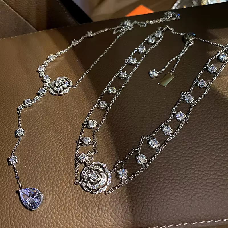 Collier Camélia Vintage Français pour Femme, Anneau de Cou, Lumière, Luxe, Design de Niche, Sensibil