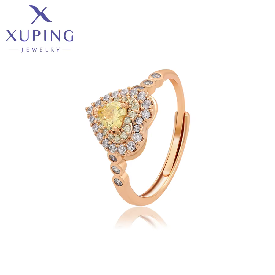 Xuping-Bague en or en forme de cœur pour femme, bijoux à la mode, élégant, cadeaux, nouvelle collect