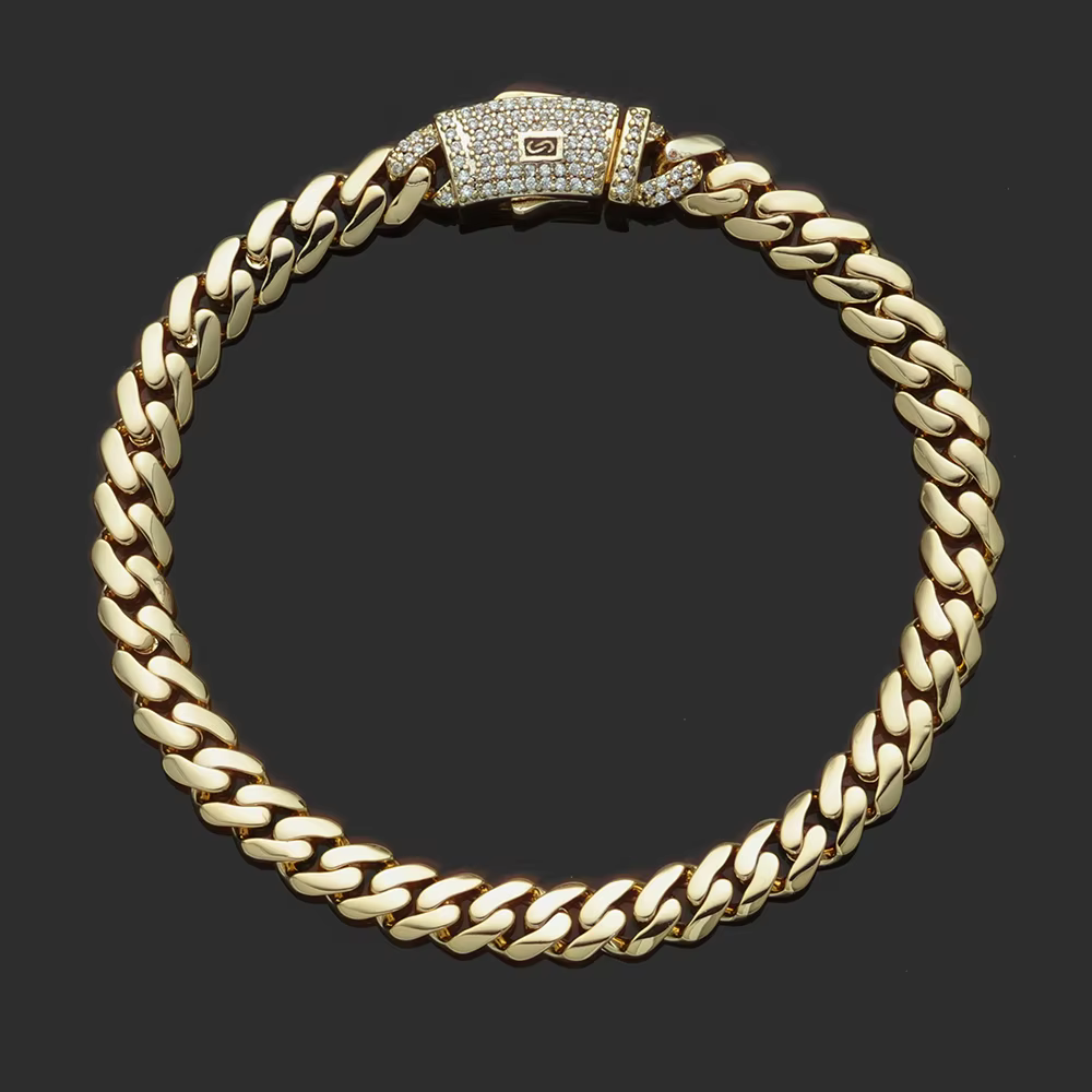 Collier chaîne cubaine Monaco 6/8/10/12/15/20mm, Hip Hop, plaqué or 14 carats, Bracelet chaîne cubai