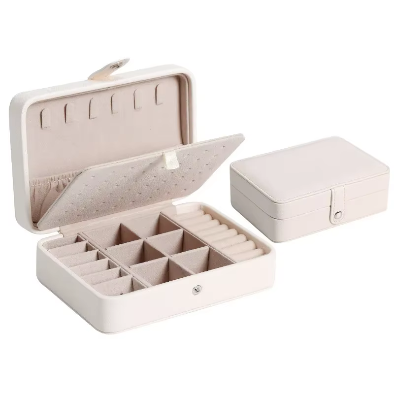 Boîte de rangement à bijoux portable haut de gamme, grande capacité, élégante, pour les voyages quot