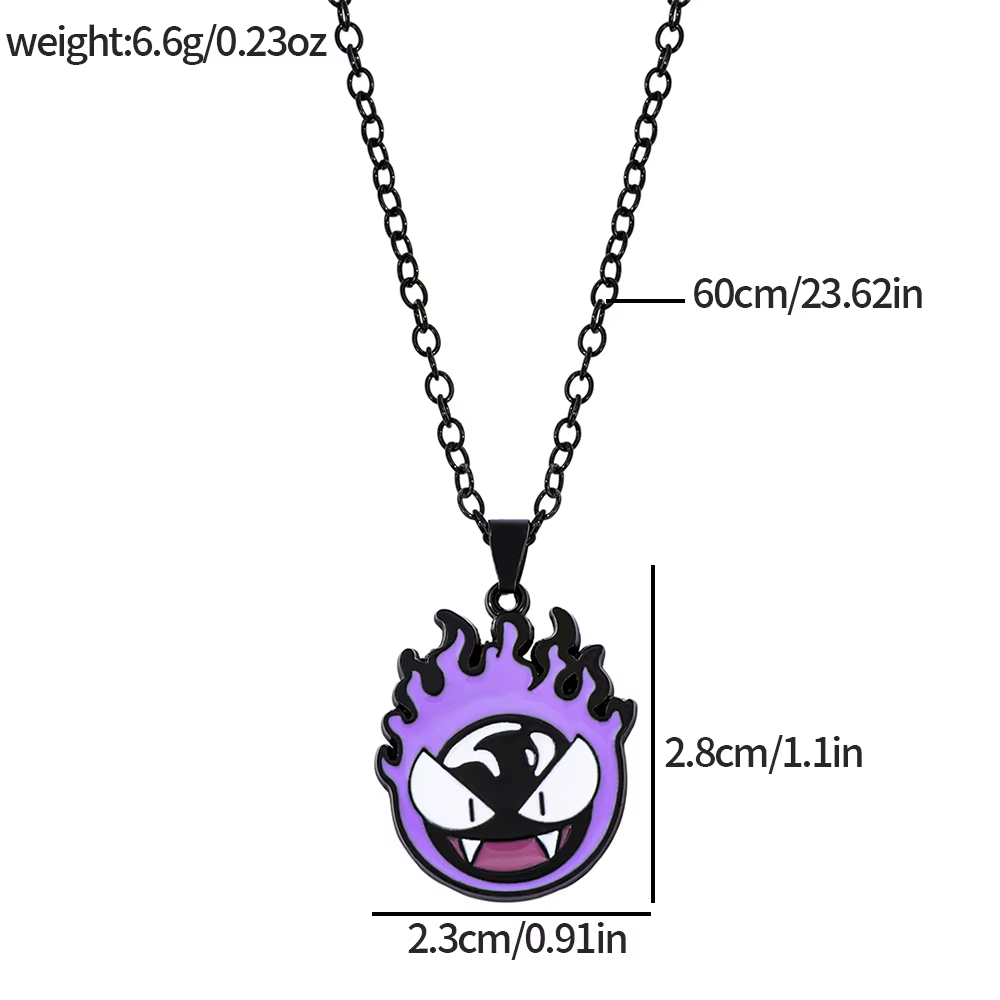 Collier pendentif Gengar Cosplay - Bijoux breloques anime pour femmes, hommes, enfants - Chaîne ras-