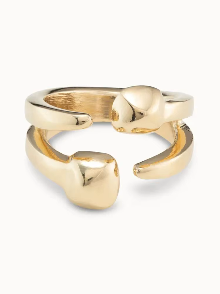 Bague exquise irrégulière de style métal rétro, design à la mode, classique et polyvalent