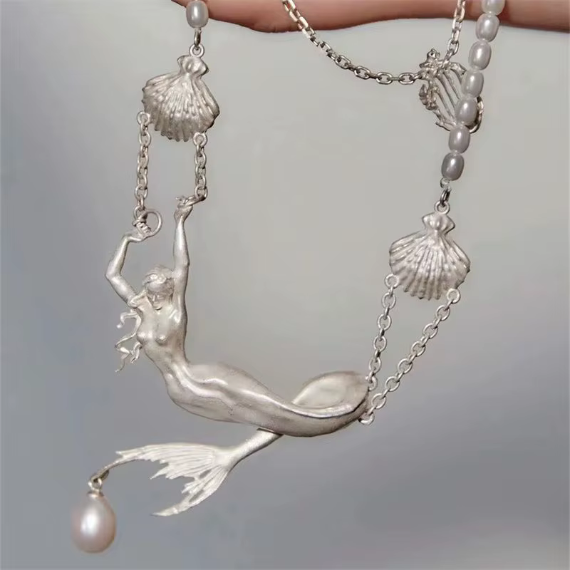 Collier sirène de Style Vintage pour hommes et femmes, bijoux cadeau de fête, nouvelle collection 20