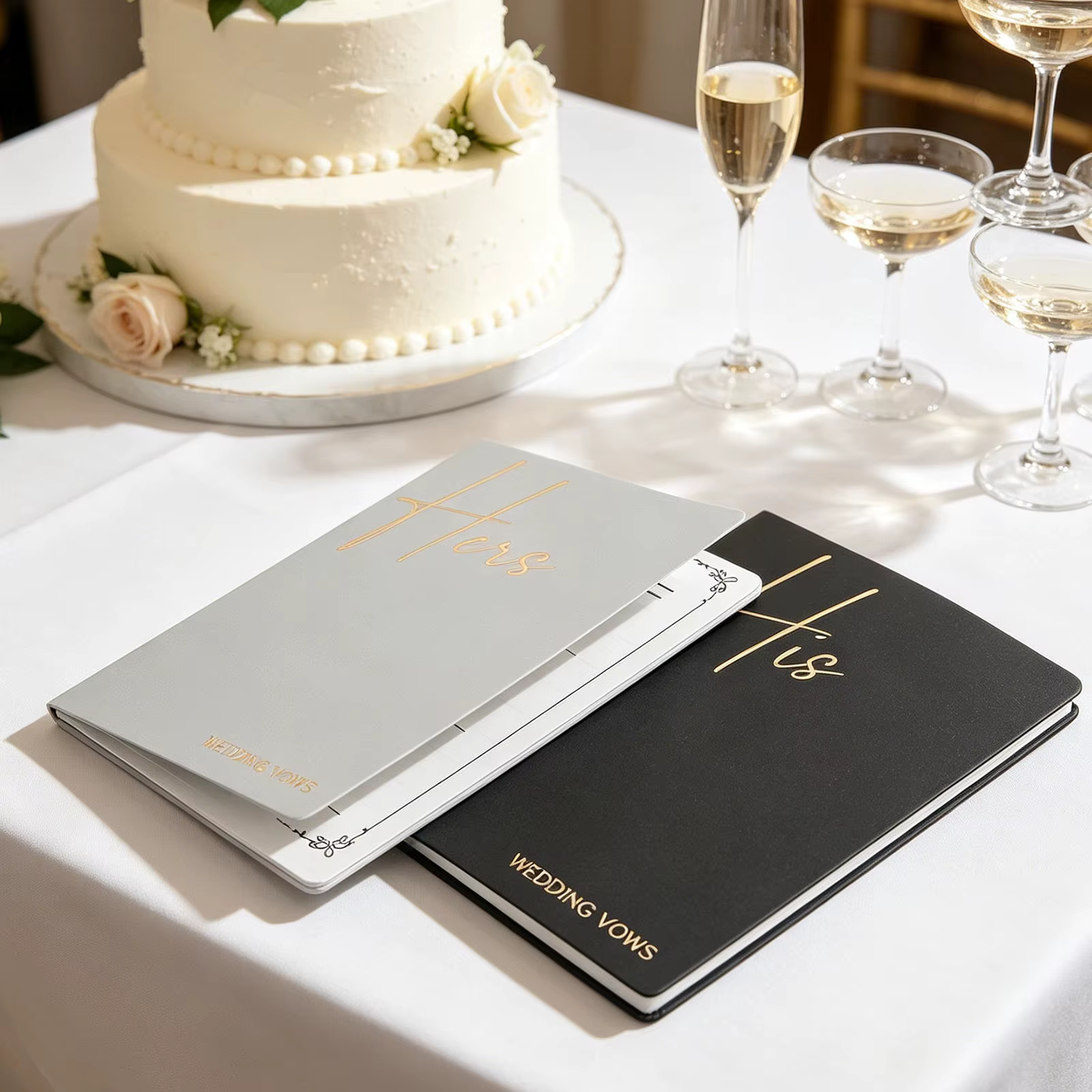 Coffret de 2 Livrets de Vœux Personnalisés : Vœux de la Mariée et Vœux du Marié – Décoration de Céré