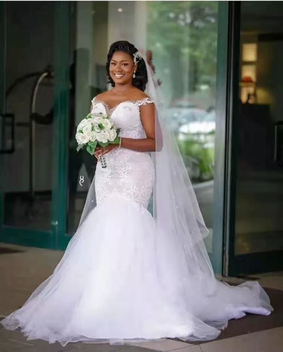 Robes de mariée sirène personnalisées 2026, robe de mariée élégante, appliques en dentelle de luxe, 