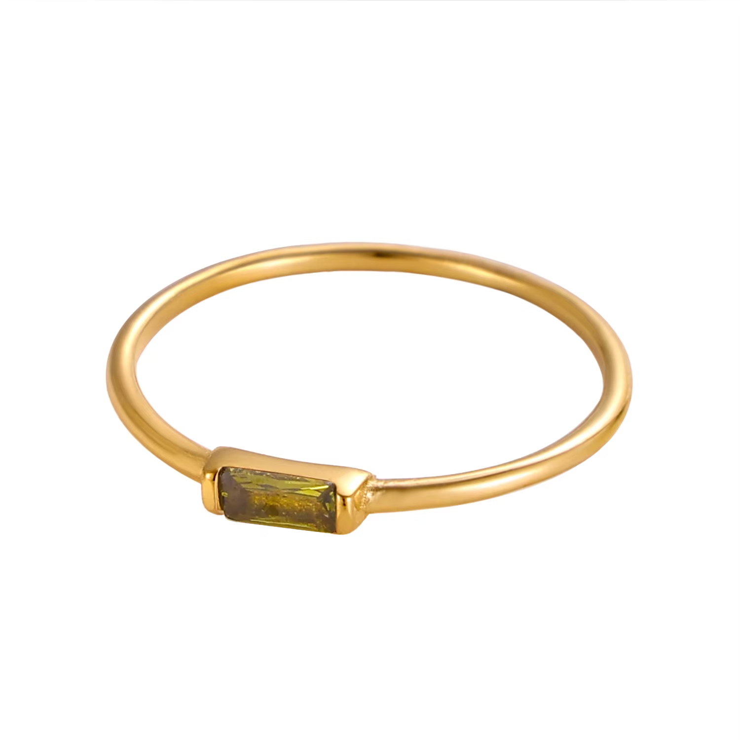 CARLIDANA – bague minimaliste plaquée or 18 carats, carrée, Simple, colorée, Zircon, acier inoxydabl