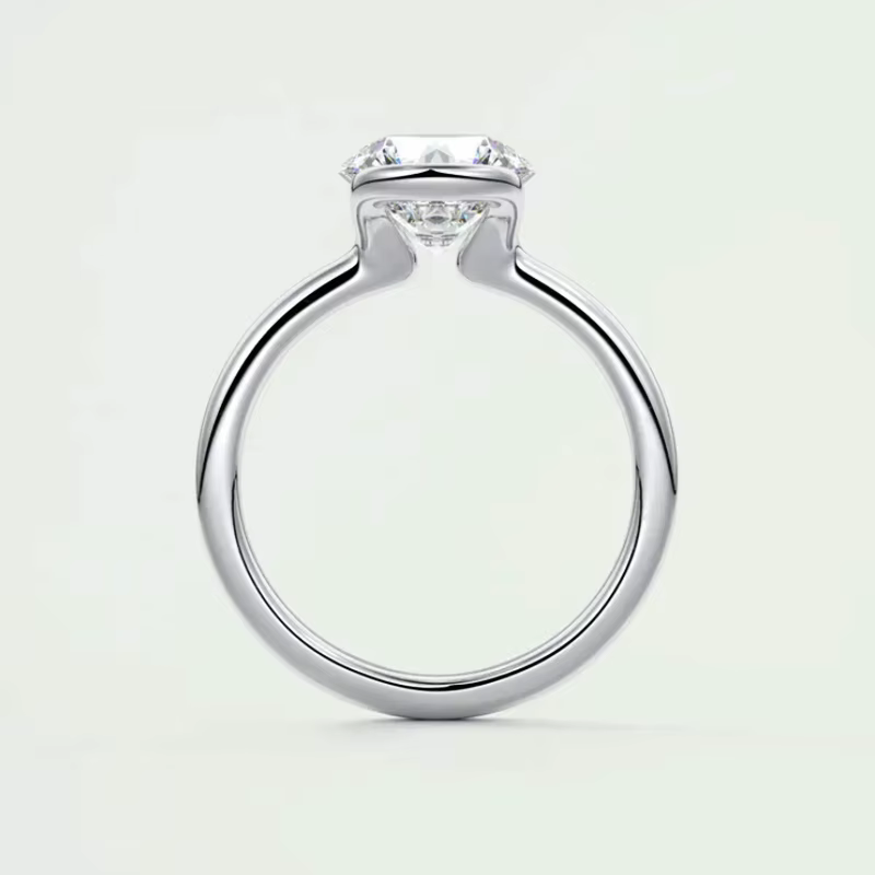Bague de mariage plaquée or 18 carats, 1.0CT, couleur D, Moissanite, Solitaire, bandes de promesse p