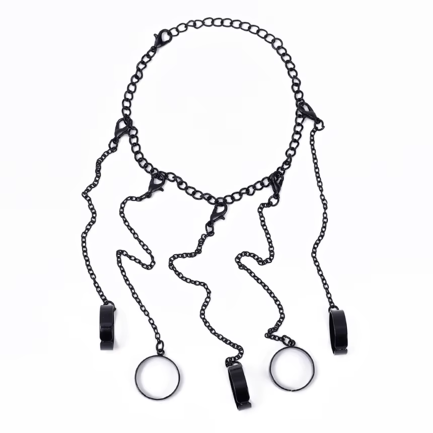 Bracelet de Doigt Rétro pour Femme, Punk, Réglable, Noir, Ins, EquiRings, Bol, Alliage, Mains, Pièce