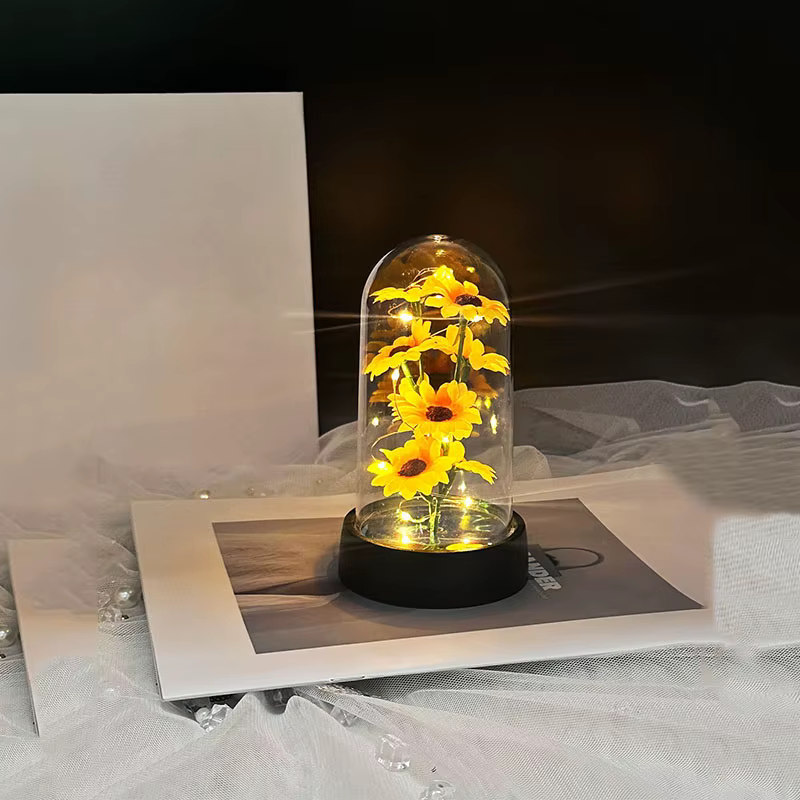 Cadeau de saison de remise des diplômes petit ensemble en plastique de tournesol fête des mères envo