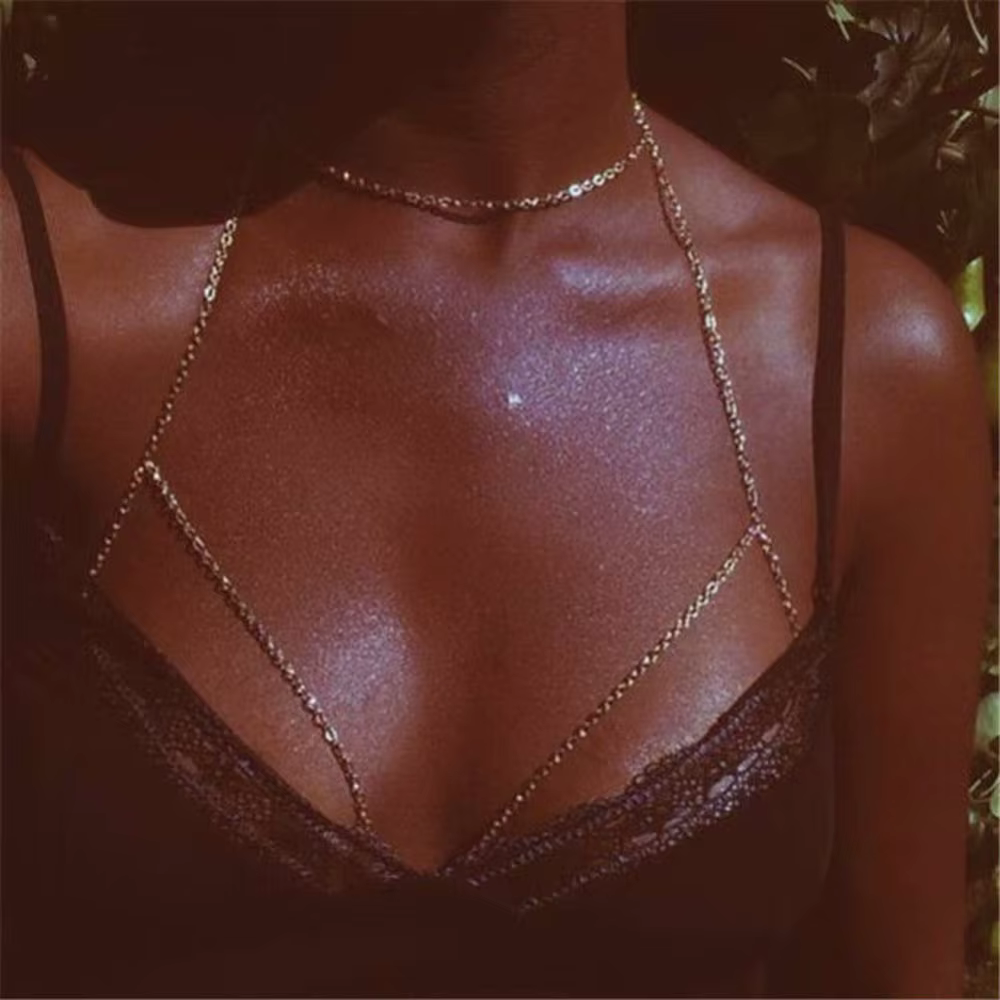 Mode Sexy jolies femmes soutien-gorge Bikini plage harnais collier taille ventre corps chaîne bijoux