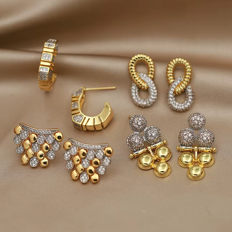 Boucles d'oreilles en perles de cristal pour femmes, nouveau Design de vue, marque de mode, bijoux e
