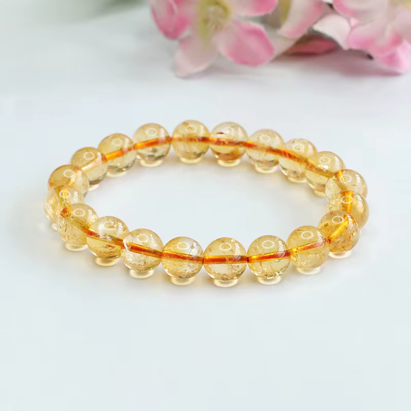 Bracelet en Citrine naturelle, accessoires de bijoux en pierres précieuses colorées brésiliennes
