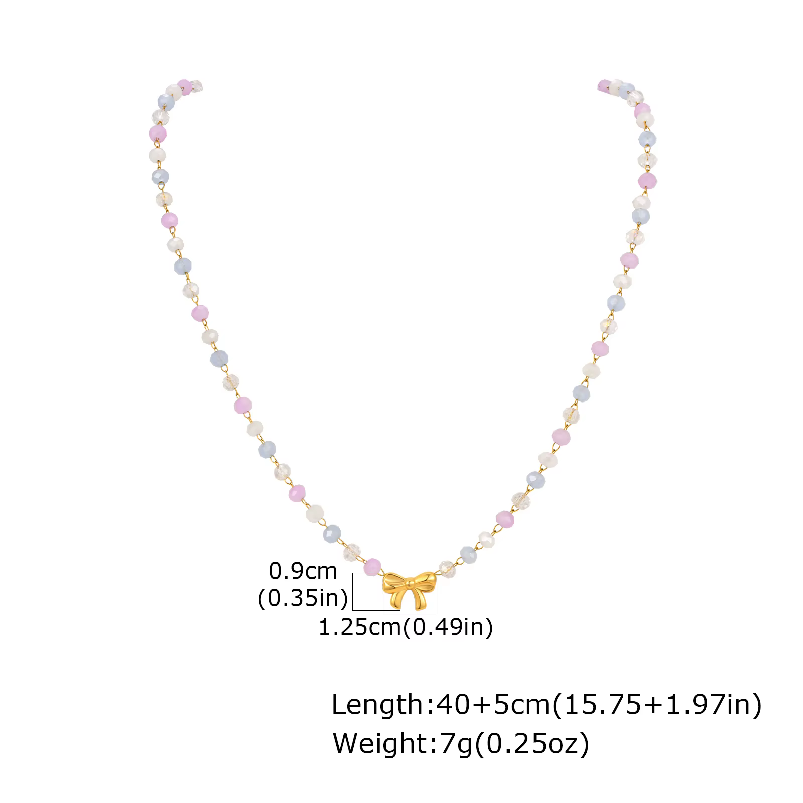 Vnox – collier de perles colorées pour femmes, bijoux bohème à la mode sur le cou, pendentif avec nœ