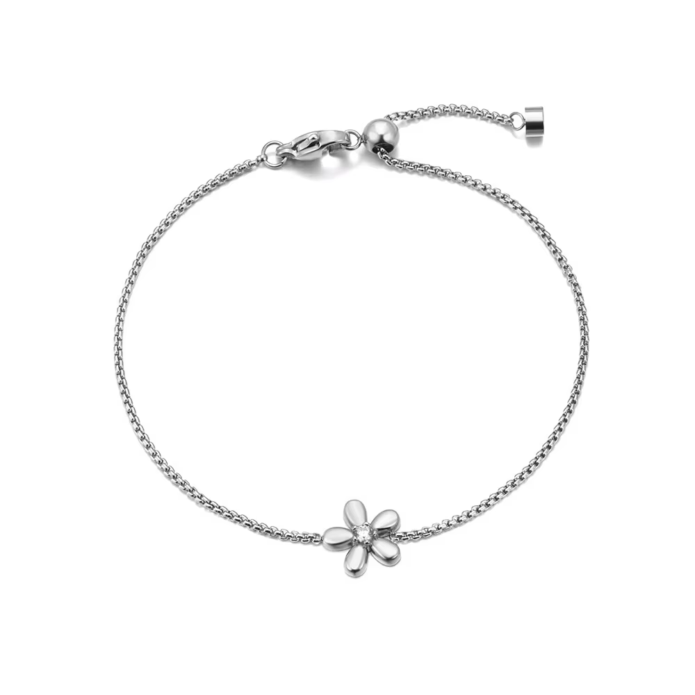 Lokaer 2025 nouveautés en acier inoxydable zircone fleur quotidien Bracelets pour femme polyvalent p