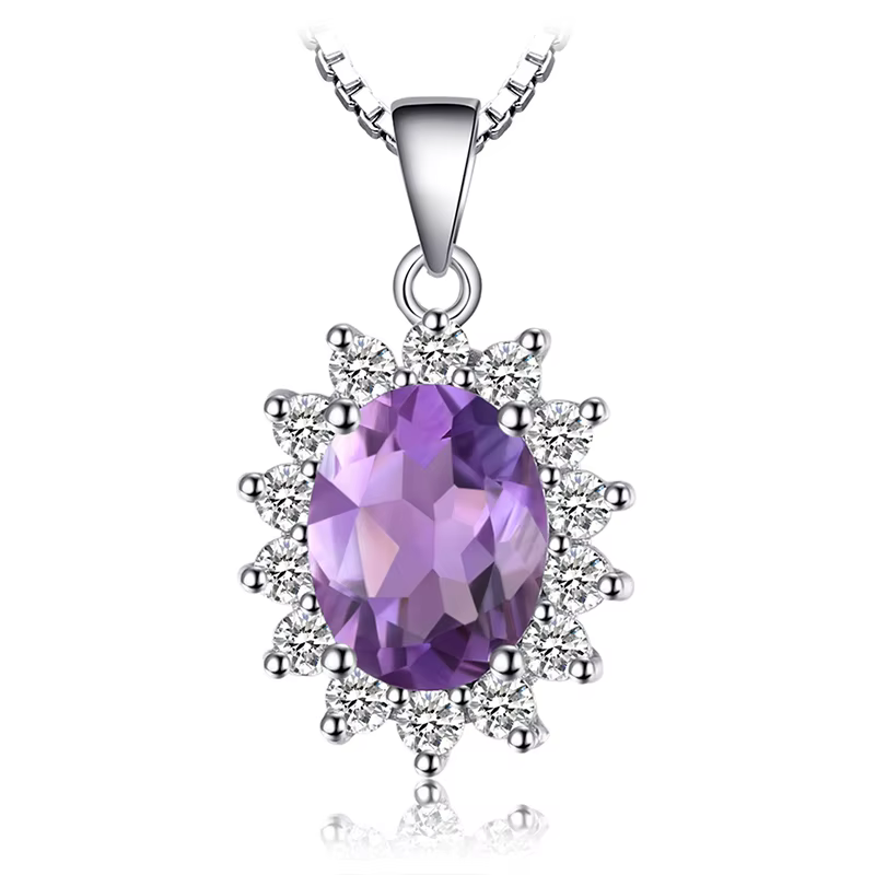JewelryPalace – collier avec pendentif princesse Diana, en argent Sterling 925, création d'un saphir