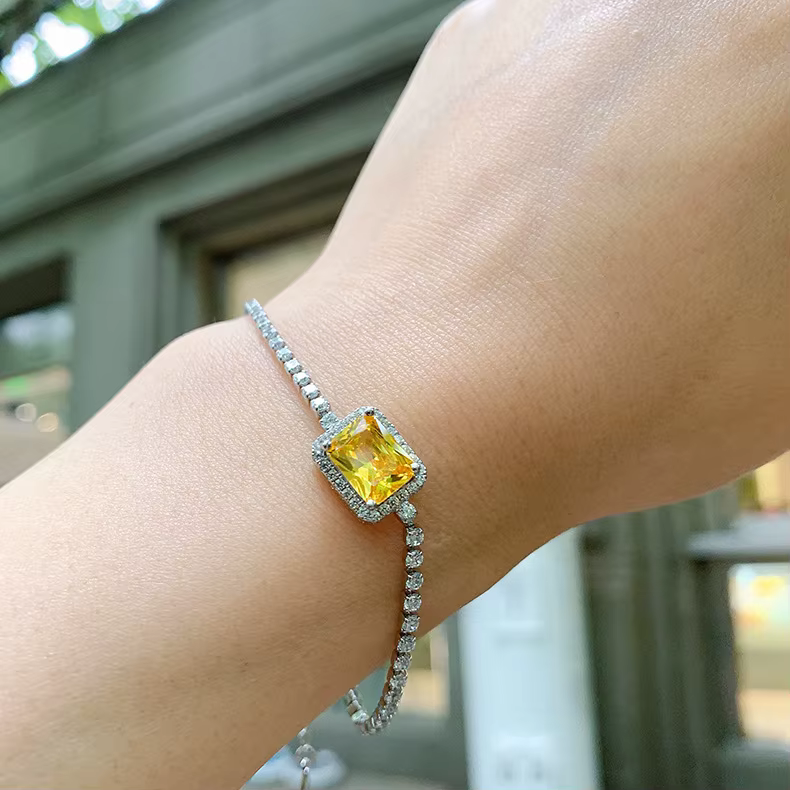 Bijoux Vintage pour femmes, 7x9mm, haute qualité, jaune, rose, bleu, cristal, Bracelet, collier, cad