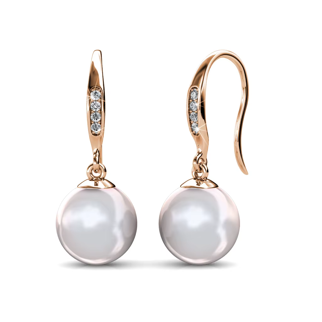 Daisini 8mm perle bijoux boucles d'oreilles pour femmes tendance 2025 plaqué or 18 carats avec crist