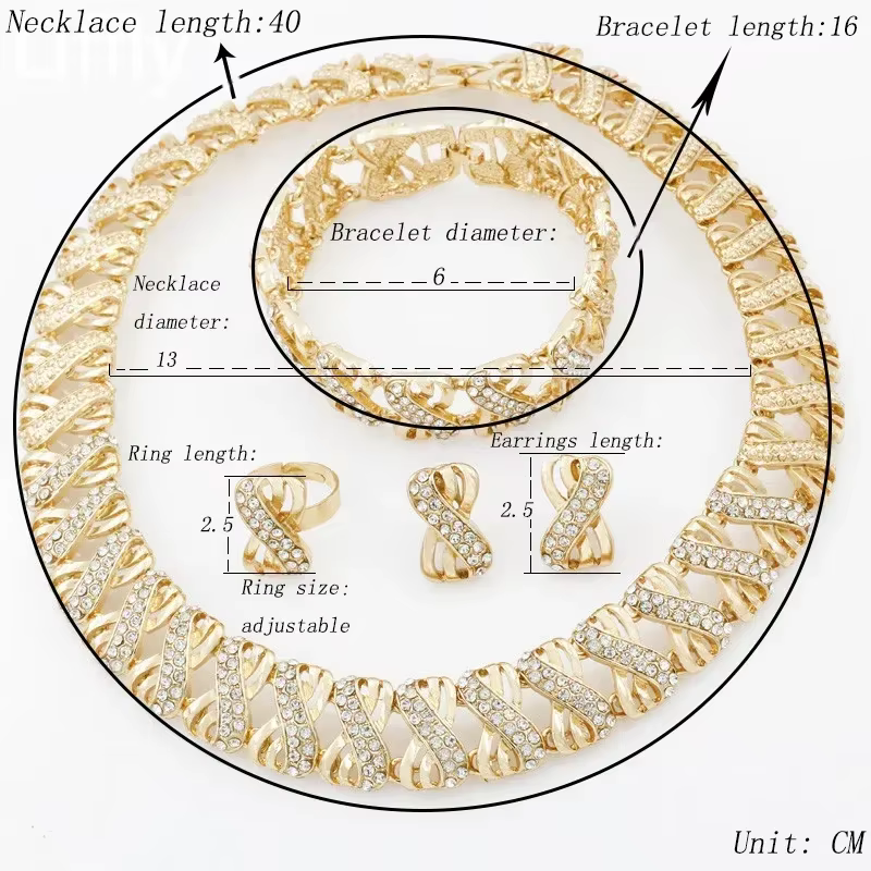 Ensemble de bijoux plaqués or 18 carats, collier ras du cou africain de dubaï, boucles d'oreilles, b