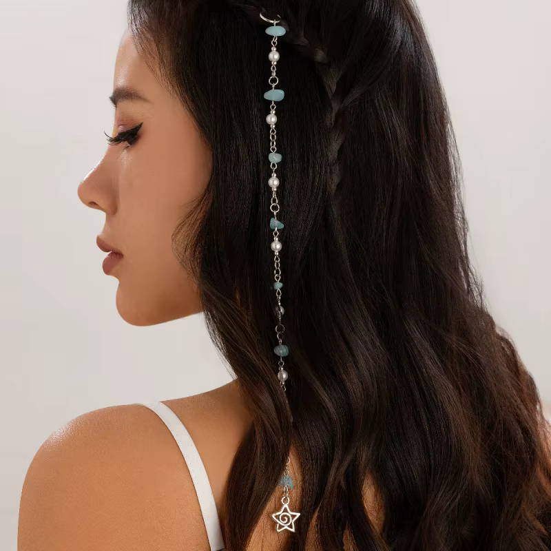 Anneaux de cheveux bijoux manchettes pince tresses de cheveux tresses sales perle papillon étoiles é