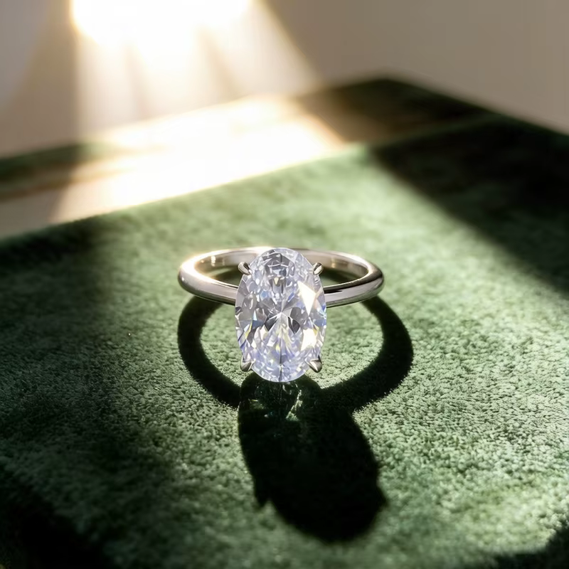 Wong Rain – bague en argent Sterling 100% 925, 8x12MM, coupe ovale, saphir de laboratoire, diamants 