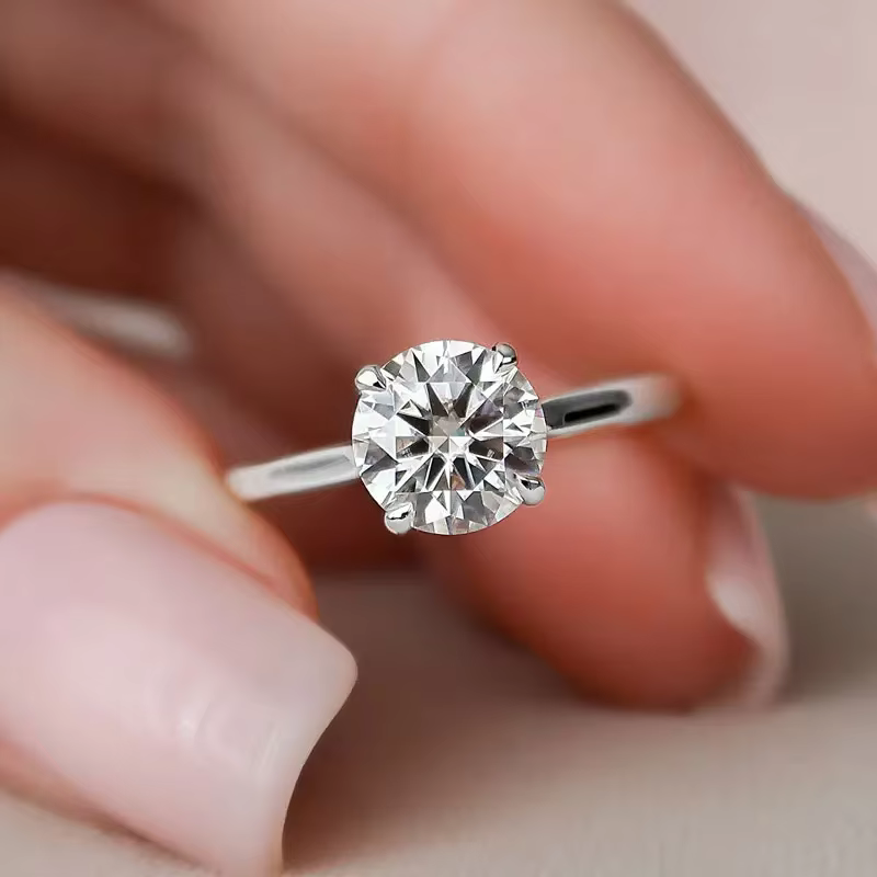 Bague ronde en argent Sterling 925 pour femmes, magnifique et brillante, en Zircon de 1 à 3 Carats, 