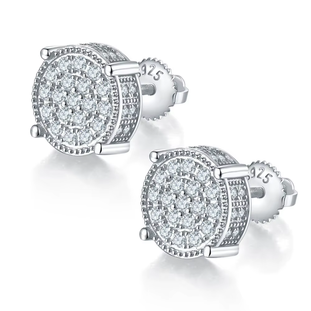 M-JAJA boucles d'oreilles Moissanite complètes pour femmes/hommes plaqué or S925 argent diamant bouc
