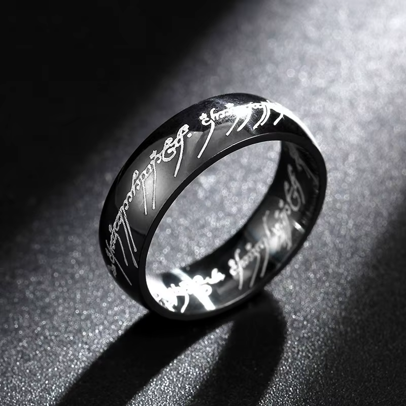 Bague magique populaire du seigneur des anneaux en acier inoxydable, anneau de Couple, accessoires à