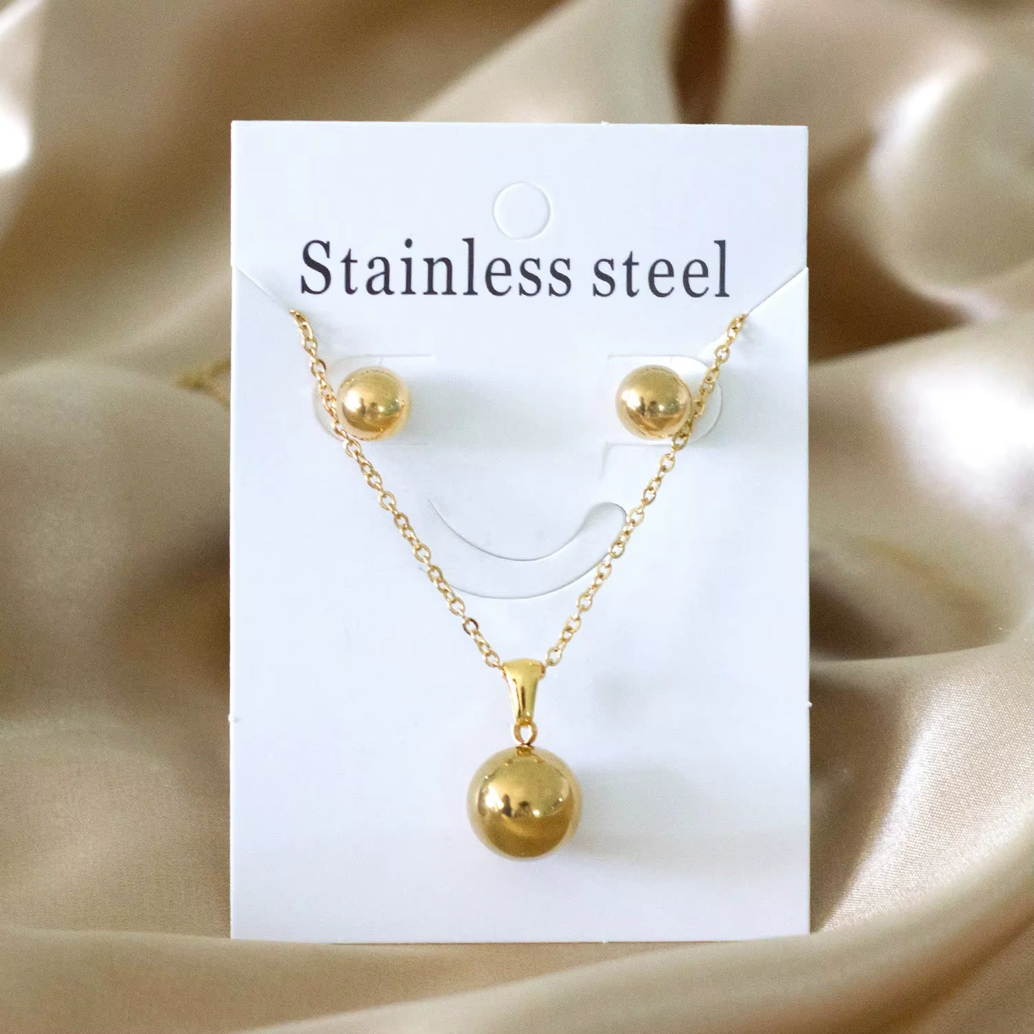 Ensembles de bijoux géométriques en acier inoxydable, plaqué or 18 carats, pendentif carré rond en m
