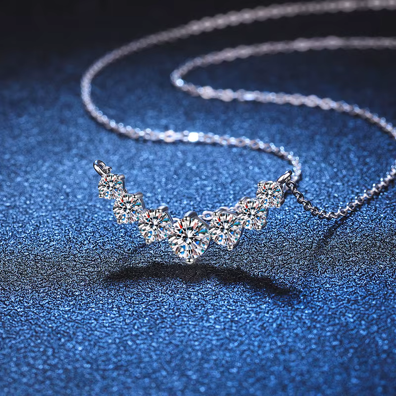Collier Moissanite pour femme, bijoux fins de mariage avec certificats, plaqué argent Sterling 925,