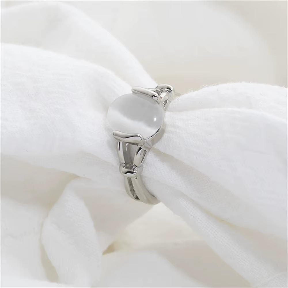 Twilight Saga-Anneaux d'opales plaqués argent pour femmes, film classique simple, bijoux de film, ac