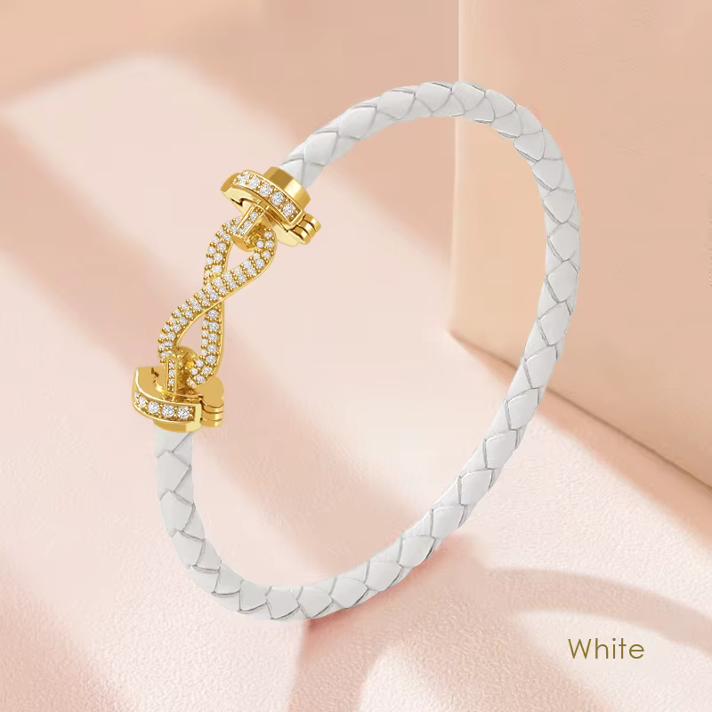 Bracelets classiques Infinity Love pour femmes, 8 chiffres, en cuir véritable tressé, à la mode, bij