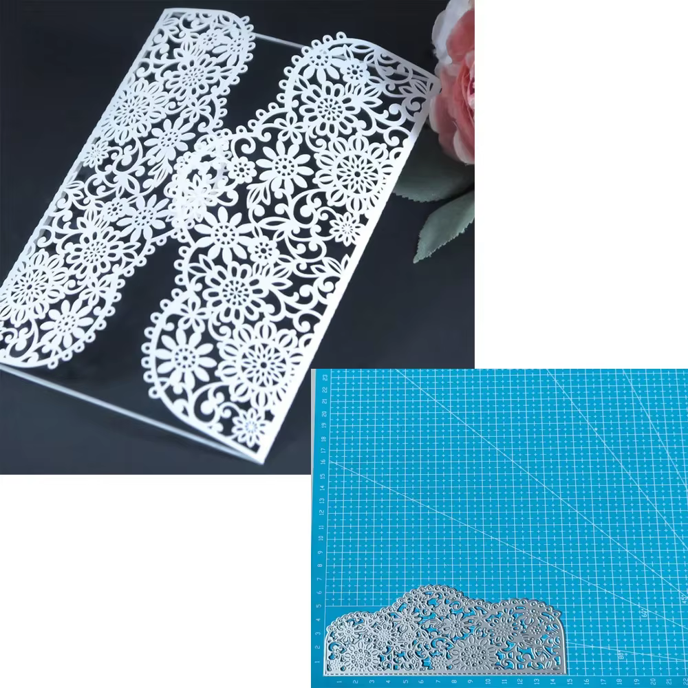 Matrices de découpe en métal pour Invitation de mariage, fleur, moule artisanal en papier pour Scrap