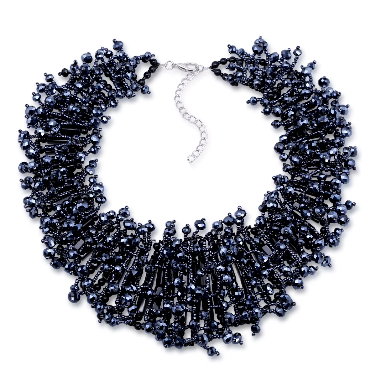 Ensemble de colliers de luxe en cristal, ras du cou en perles fait à la main avec boucles d'oreilles