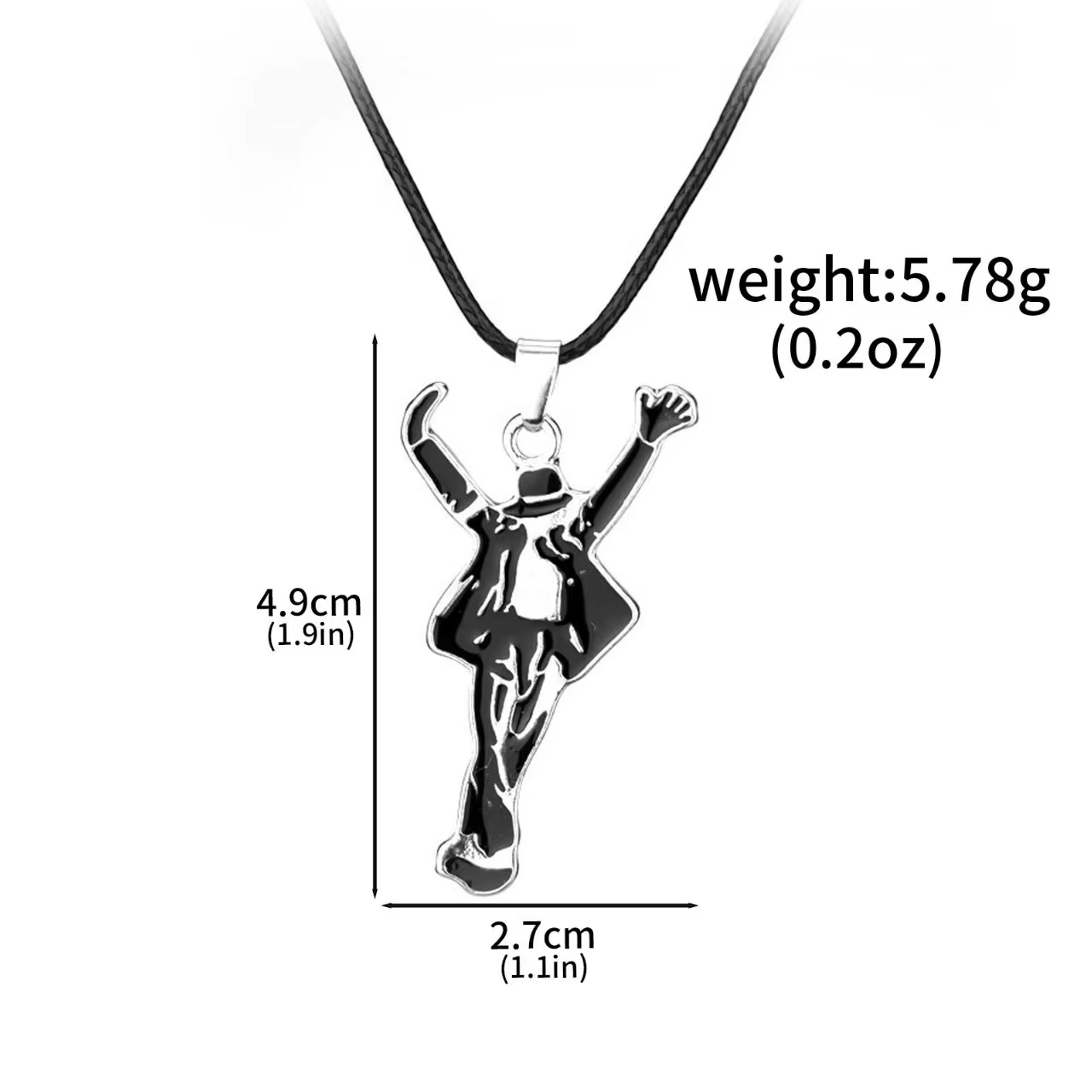 Ensemble de bijoux Michael Jackson, collier avec pendentif figurine dansante MJ, bracelet multi-brel