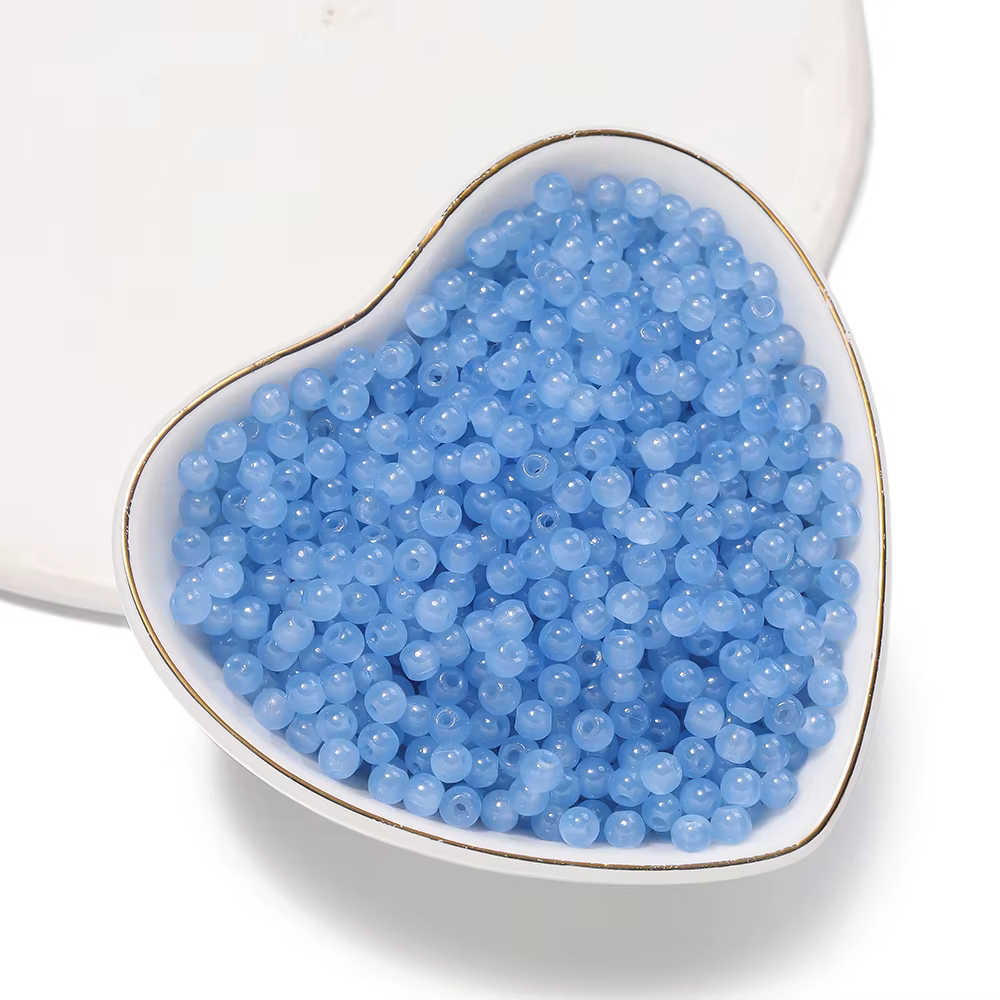 50/100 pièces 4mm verre coloré Imitation Jade perles rondes perles d'espacement pour bricolage boucl