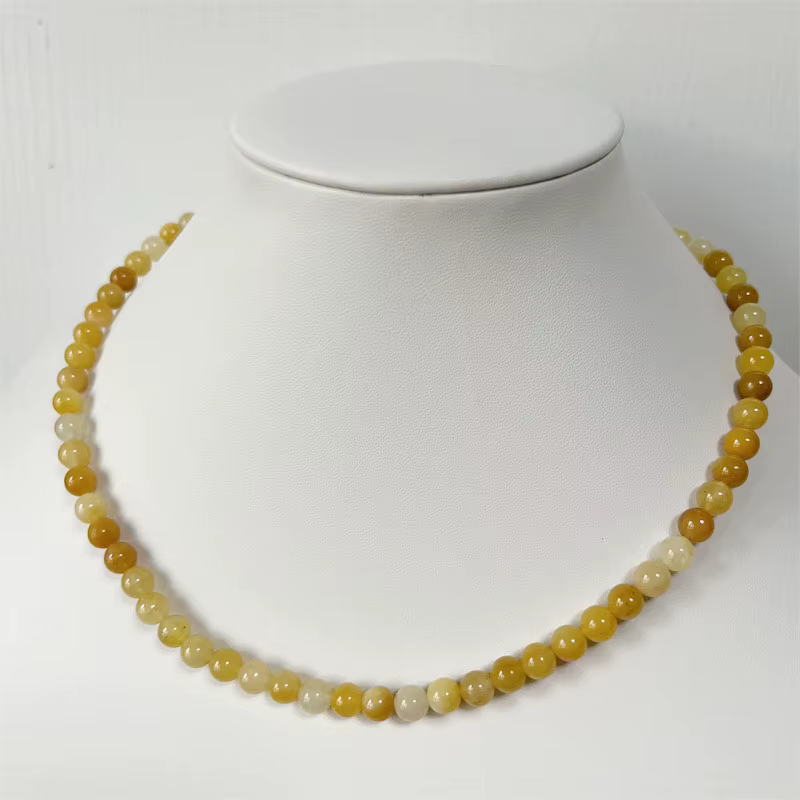 Collier en Jade topaze jaune antique brésilien, bijoux Vintage en pierre naturelle, Noble, élégant, 