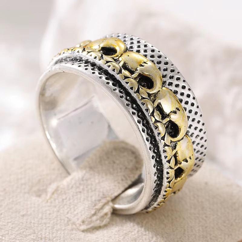 Bague large vintage pour femme, sculptée à la main en forme d'éléphant, couleur argent, en métal, gé