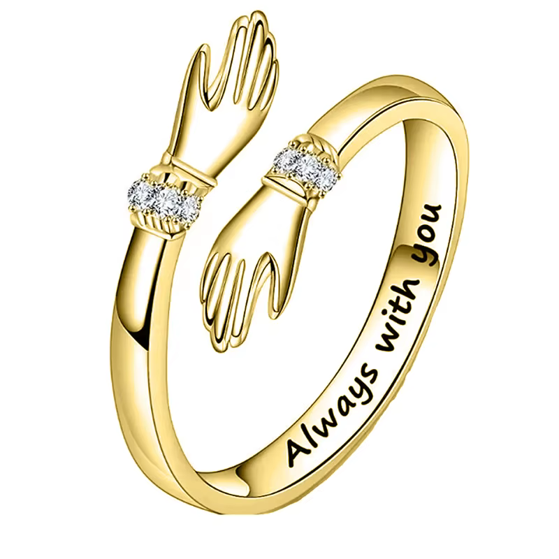 Huretailers-Bagues d'ouverture réglables Love HDPRings pour femmes, bijoux créatifs, accessoires reb
