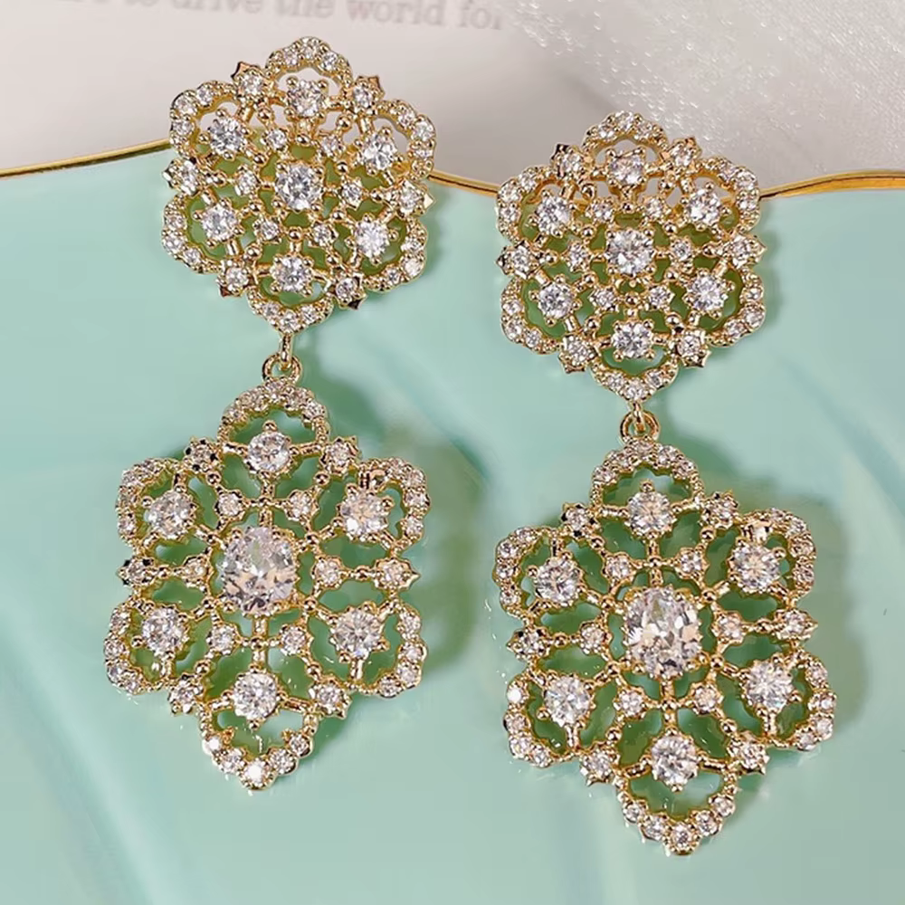 GODKI luxe Naija boucles d'oreilles de fiançailles pour les femmes fête de mariage indien dubaï bijo