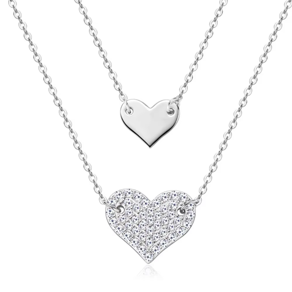 Collier avec pendentif en forme de cœur Moissanite pour femmes, ras du cou en diamant, en argent Ste