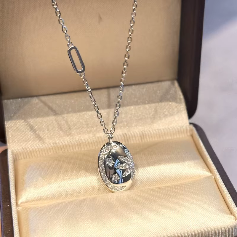 Collier Simple en argent 925 avec incrustation de diamant brillant, coquille de soleil et de lune, l