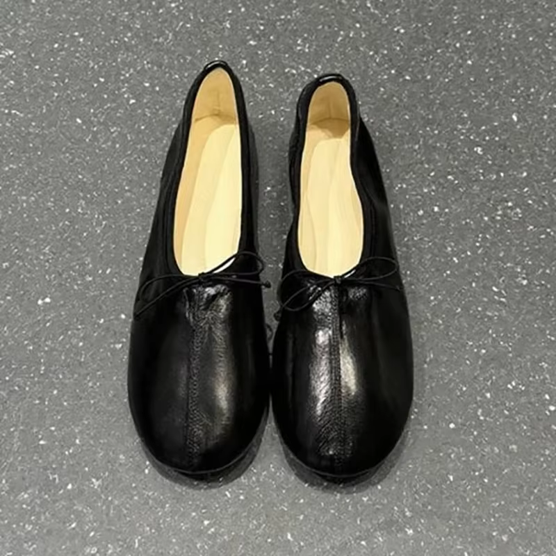 Nouvelles Chaussures Mary Jane Style Ballet pour Femme, Collection Été 2026, Noires, Talon Plat, Nœu