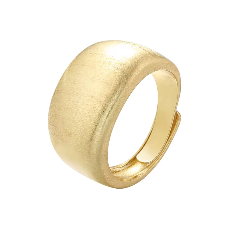 ZHUKOU – bague Simple en laiton à ouverture lisse pour femmes, anneau réglable en zircone cubique br