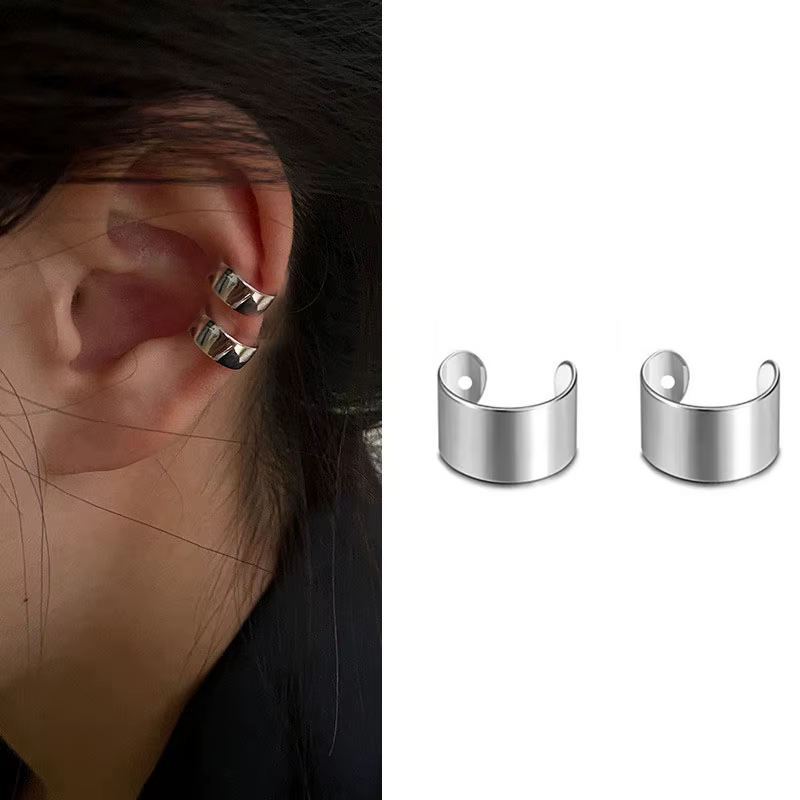 Brillant croix étoile couleur argent cristal gland manchette oreille Clip boucle d'oreille pour les 