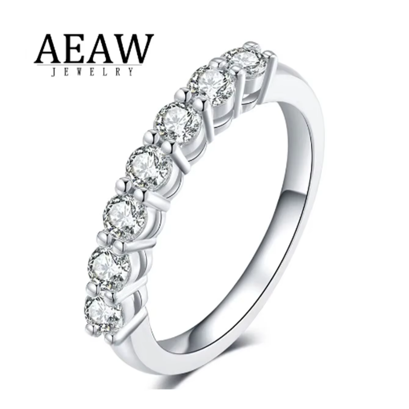 Bague en diamant cultivé en laboratoire de fiançailles et de mariage, coupe ronde DF de 0,7 ct de 3 