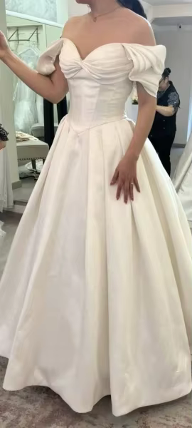 Robe de bal plissée élégante en Satin, robe de mariée, épaules dénudées, robe de bal pour femmes, pe