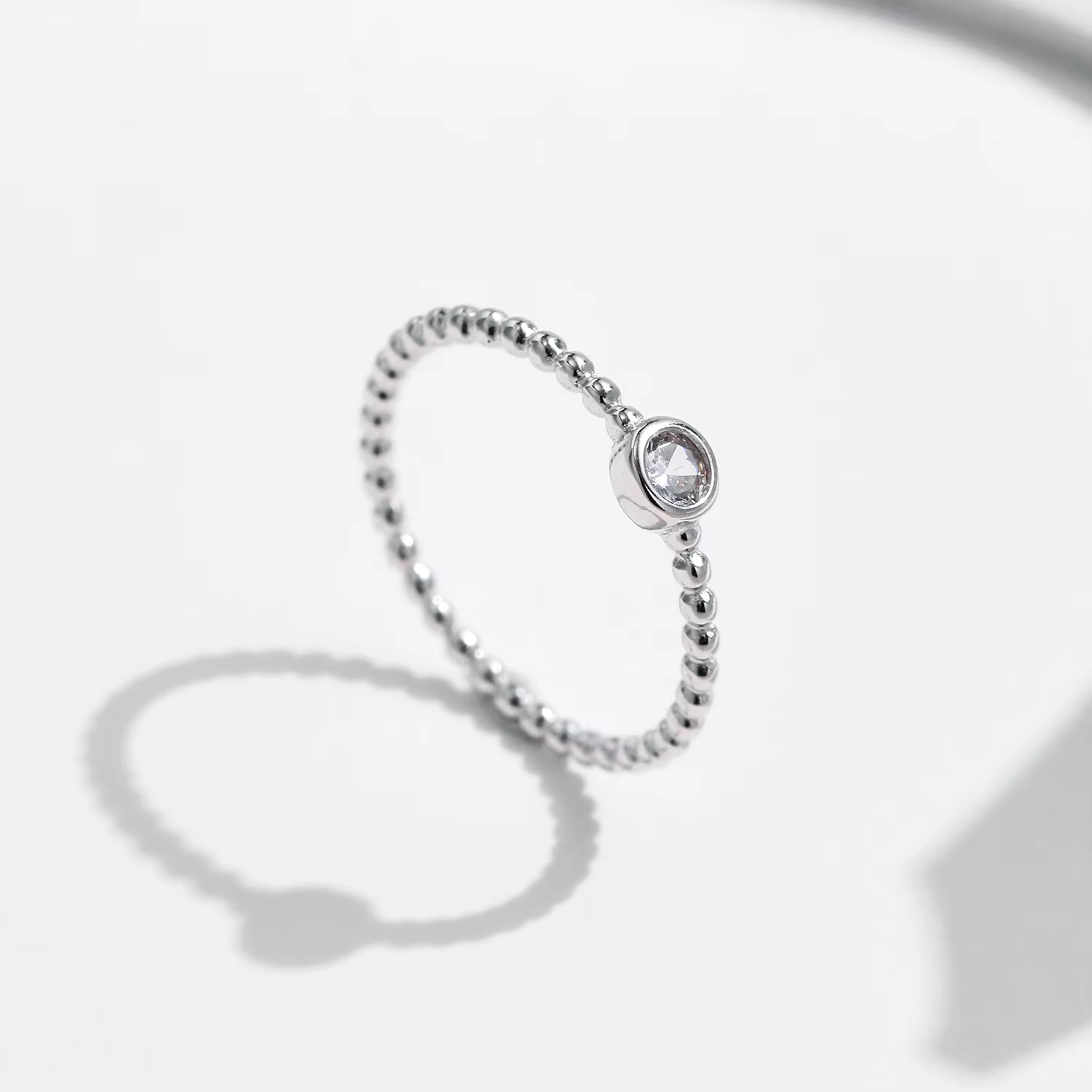 MODIAN – bague Moissanite en argent Sterling 925, perles, bagues empilables à la mode pour femmes, b