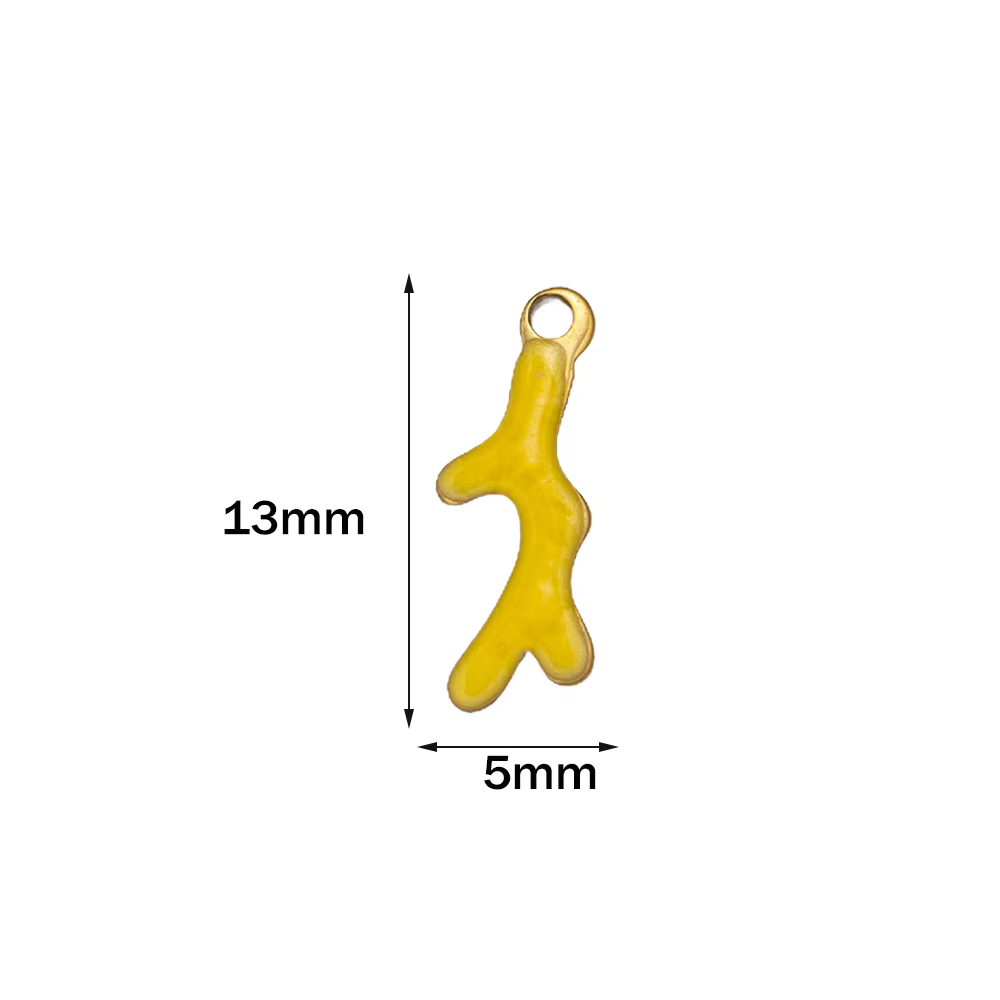 20 pièces 13X5mm 3D émail corail pendentif à breloques en acier inoxydable métal bijoux à bricoler s